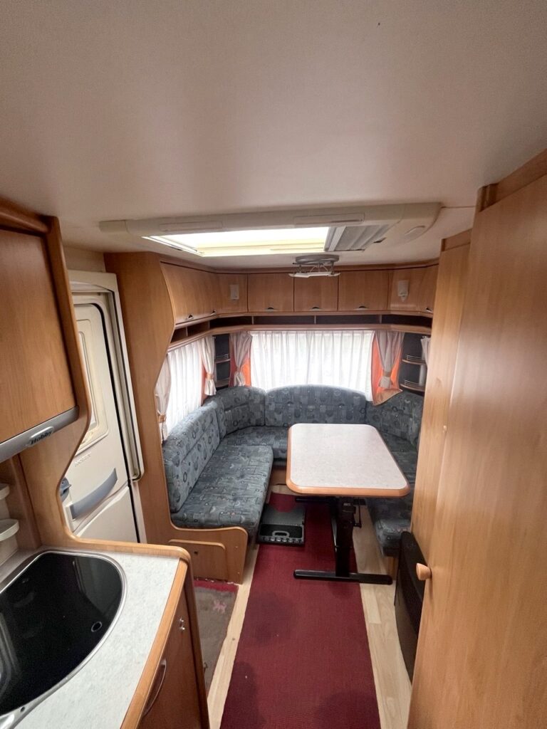 Hobby caravan entrance door open