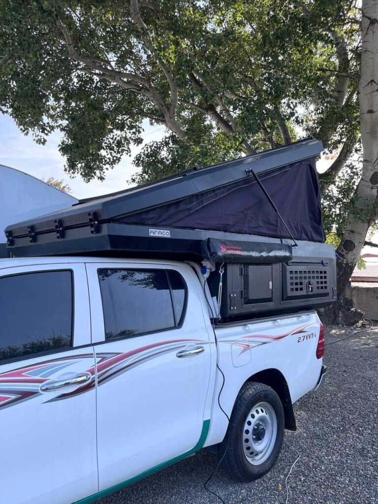 Simorgh truck camper for sale in Tbilisi, Georgia – pop-up roof on pickup